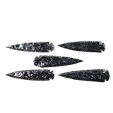 5 Obsidian Ornamental Spearheads  #4053  Arrowhead