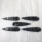 5 Obsidian Ornamental Spearheads  #4053  Arrowhead