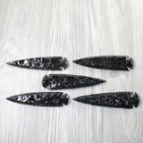 5 Obsidian Ornamental Spearheads  #4053  Arrowhead