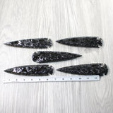 5 Obsidian Ornamental Spearheads  #4053  Arrowhead