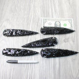 5 Obsidian Ornamental Spearheads  #4053  Arrowhead