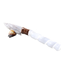 Selenite Spiral Handle Stone Blade Ornamental Knife #8053 Mountain Man Knife