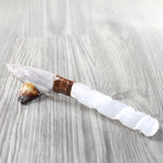 Selenite Spiral Handle Stone Blade Ornamental Knife #8053 Mountain Man Knife