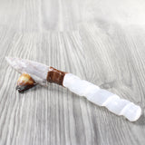 Selenite Spiral Handle Stone Blade Ornamental Knife #8053 Mountain Man Knife