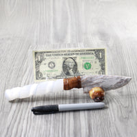 Selenite Spiral Handle Stone Blade Ornamental Knife #8053 Mountain Man Knife