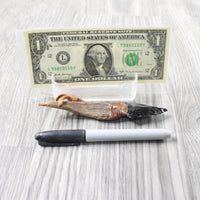 Antler Brow Tine Handle Obsidian Blade Knife Necklace  #5053 Mountain Man Necklace