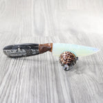 Orthoceras Fossil Handle Opalite Blade Ornamental Knife #8053 Mountain Man Knife