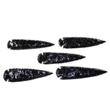 5 Obsidian Ornamental Spearheads  #8462     Arrowhead