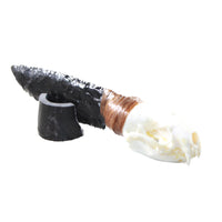 Mink Skull Handle Obsidian Blade Ornamental Knife #3453 Mountain Man Knife