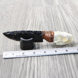 Mink Skull Handle Obsidian Blade Ornamental Knife #3453 Mountain Man Knife