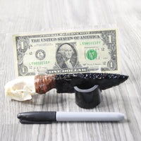 Mink Skull Handle Obsidian Blade Ornamental Knife #3453 Mountain Man Knife
