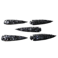 5 Obsidian Ornamental Spearheads  #2453  Arrowhead