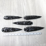 5 Obsidian Ornamental Spearheads  #2453  Arrowhead