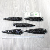 5 Obsidian Ornamental Spearheads  #2453  Arrowhead