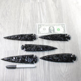 5 Obsidian Ornamental Spearheads  #2453  Arrowhead