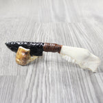 Goat Jaw Handle Obsidian Blade Ornamental Knife #14253 Mountain Man Knife z