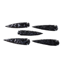 5 Obsidian Ornamental Spearheads  #9553  Arrowhead