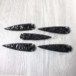 5 Obsidian Ornamental Spearheads  #9553  Arrowhead