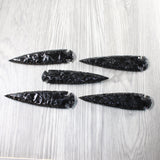 5 Obsidian Ornamental Spearheads  #9553  Arrowhead