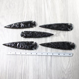 5 Obsidian Ornamental Spearheads  #9553  Arrowhead