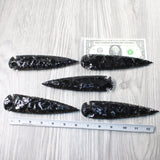 5 Obsidian Ornamental Spearheads  #9553  Arrowhead