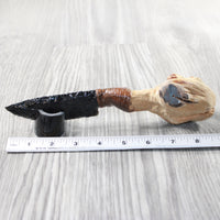 Grapevine Wood Handle Obsidian Blade Ornamental Knife #0553 Mountain Man Knife z