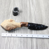 Grapevine Wood Handle Obsidian Blade Ornamental Knife #0553 Mountain Man Knife z