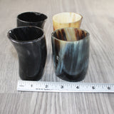 4 Small Horn Glasses #1662       Medieval Tankard Double Shot Glass