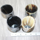 4 Small Horn Glasses #1662       Medieval Tankard Double Shot Glass