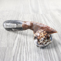 Orthoceras Fossil Handle Stone Blade Ornamental Knife #04653 Mountain Man Knife z
