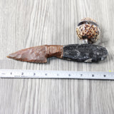 Orthoceras Fossil Handle Stone Blade Ornamental Knife #04653 Mountain Man Knife z