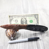 Orthoceras Fossil Handle Stone Blade Ornamental Knife #04653 Mountain Man Knife z
