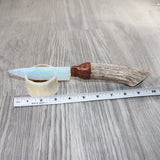 Elk Antler Handle Opalite Blade Ornamental Knife # 8962    Mountain Man Knife