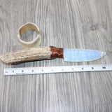 Elk Antler Handle Opalite Blade Ornamental Knife # 8962    Mountain Man Knife