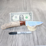 Elk Antler Handle Opalite Blade Ornamental Knife # 8962    Mountain Man Knife