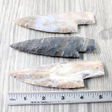 3 Stone Ornamental Knife Blades  #0753   Mountain Man Knife
