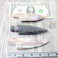 3 Stone Ornamental Knife Blades  #0753   Mountain Man Knife