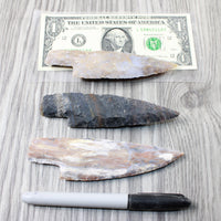 3 Stone Ornamental Knife Blades  #0753   Mountain Man Knife