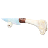 Deer Bone Handle Opalite Blade Ornamental Knife #4962     Mountain Man Knife