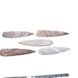 5 Stone Ornamental Spearheads  #0962     Agate Jasper Arrowheads