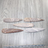 5 Stone Ornamental Spearheads  #0962     Agate Jasper Arrowheads