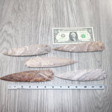 5 Stone Ornamental Spearheads  #0962     Agate Jasper Arrowheads