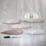 5 Stone Ornamental Spearheads  #0962     Agate Jasper Arrowheads