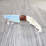 Coyote Jaw Handle Opalite Blade Ornamental Knife #1962     Mountain Man Knife