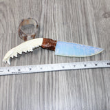 Coyote Jaw Handle Opalite Blade Ornamental Knife #1962     Mountain Man Knife