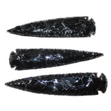 3 Obsidian Ornamental Spearheads  #1062     Arrowhead