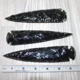 3 Obsidian Ornamental Spearheads  #1062     Arrowhead