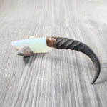 Springbok Horn Handle Opalite Blade Ornamental Knife #1953  Mountain Man Knife