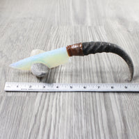 Springbok Horn Handle Opalite Blade Ornamental Knife #1953  Mountain Man Knife
