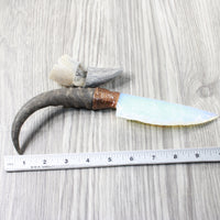 Springbok Horn Handle Opalite Blade Ornamental Knife #1953  Mountain Man Knife